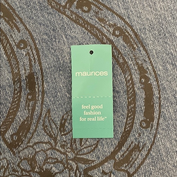 Maurices Denim Tote with Horseshoe and Floral Design Rodeo Shopping & Gym New - Picture 7 of 8